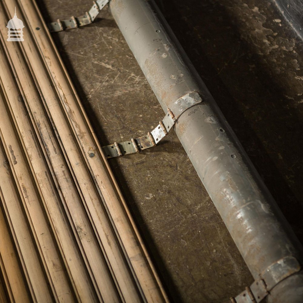 19th C Pitch Pine Roller Shutter with Grained Finish by Haskins of London