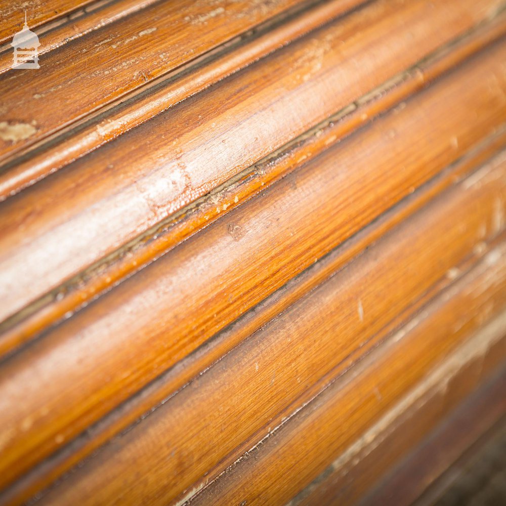 19th C Pitch Pine Roller Shutter with Grained Finish by Haskins of London