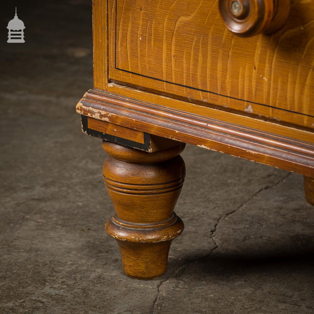 19th C Aesthetic Movement Pine Chest of Drawers with Scumble Graining Finish