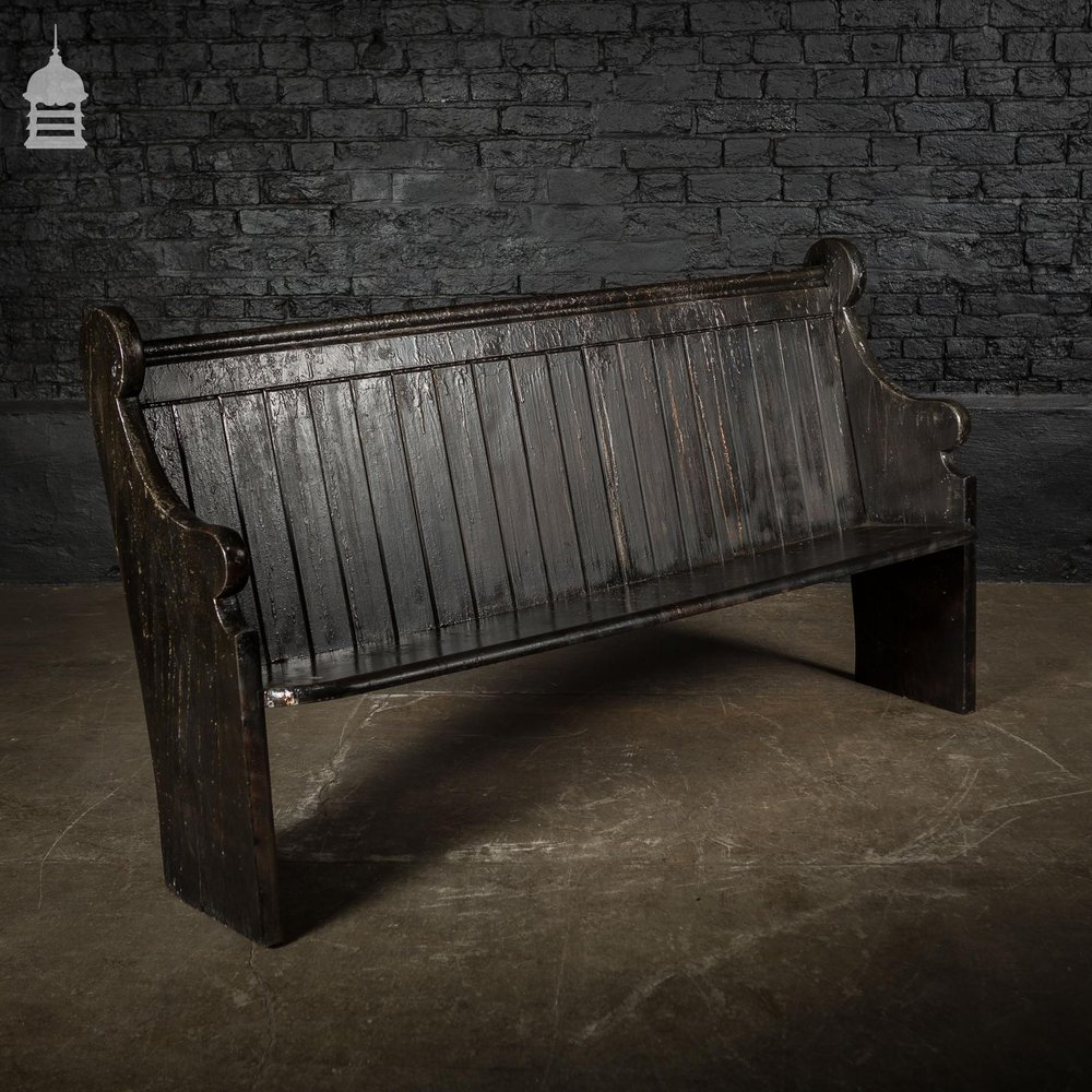 Reclaimed Pine Pew with Distressed Industrial Paint Finish
