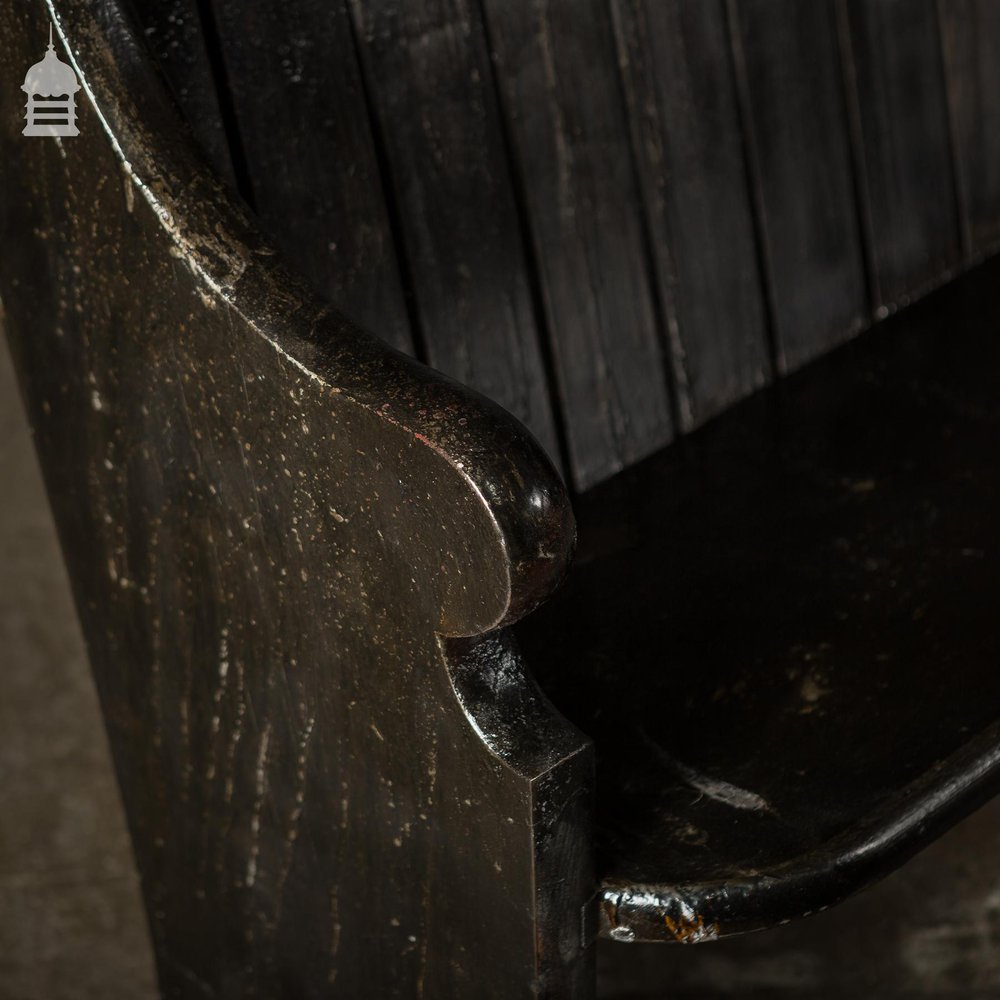 Reclaimed Pine Pew with Distressed Industrial Paint Finish