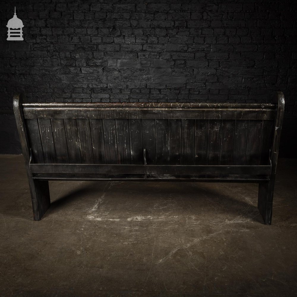 Reclaimed Pine Pew with Distressed Industrial Paint Finish