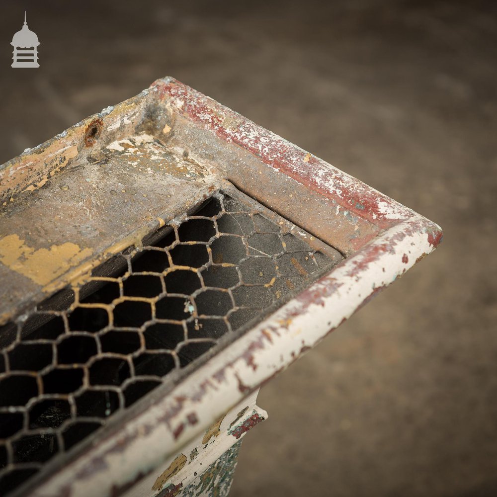 19th C Reclaimed Zinc Air Vent with Brass Fist Handle