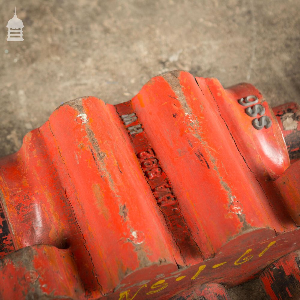 Pair of Red Industrial Foundry Moulds Patterns