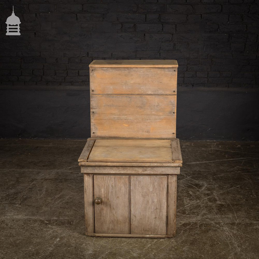 19th C Distressed Pine WC Thunderbox Toilet