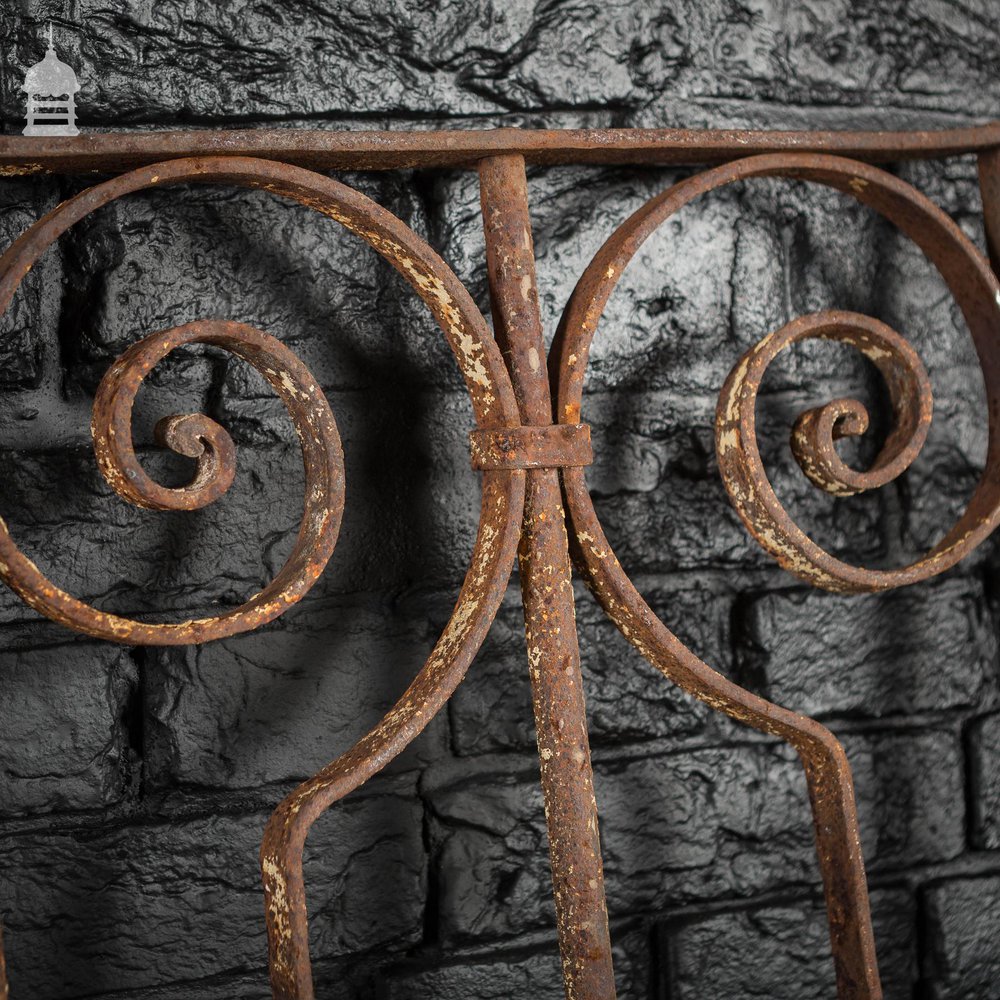 Early 19th C Decorative Wrought Iron Railing with Scroll Design