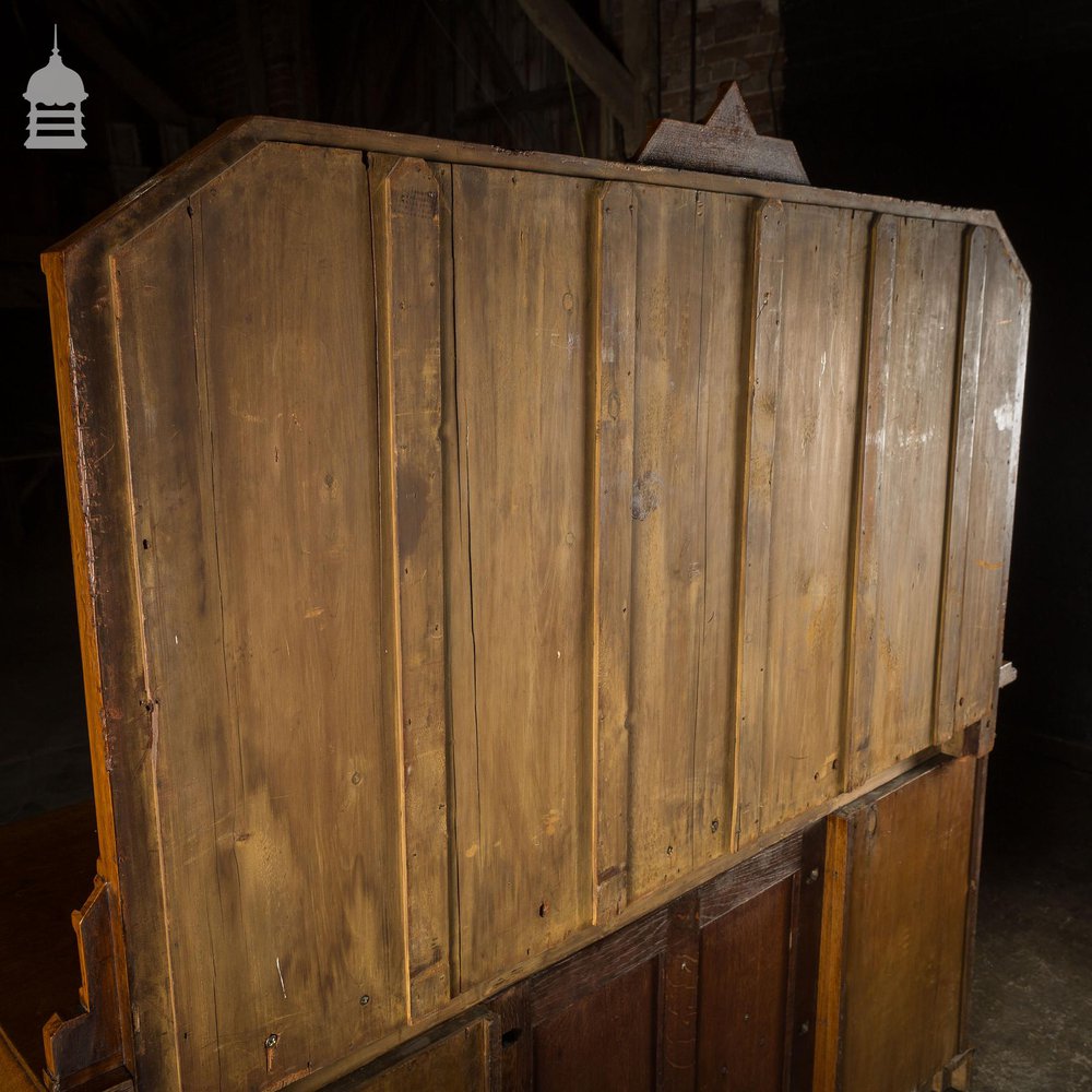 Arts and Crafts Oak with Inlaid Teak Pedestal Sideboard with Mirror from Norwich Cathedral