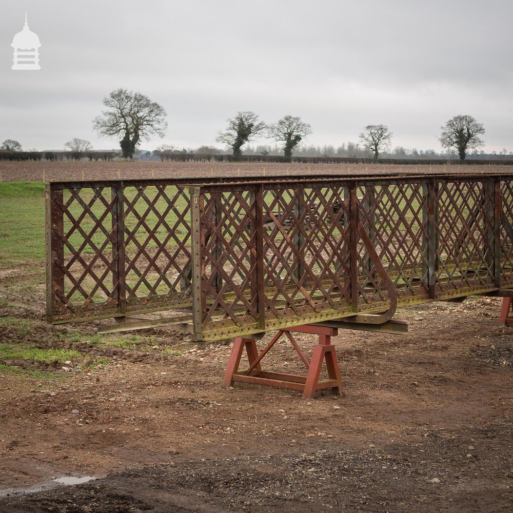 Large 40ft Industrial Victorian Riveted Wrought Iron Railway Footbridge