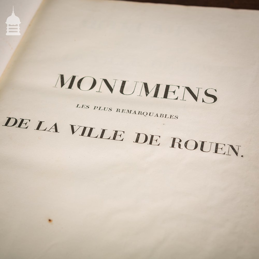 Rare Original Par F.T. De Jolimont Book of 'Most Remarkable Monuments Of The City Of Rouen' 1823