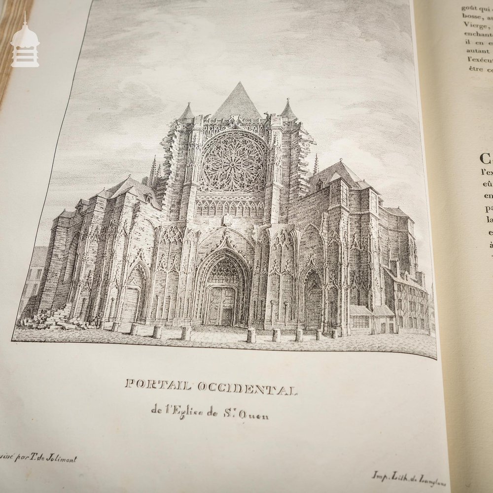 Rare Original Par F.T. De Jolimont Book of 'Most Remarkable Monuments Of The City Of Rouen' 1823