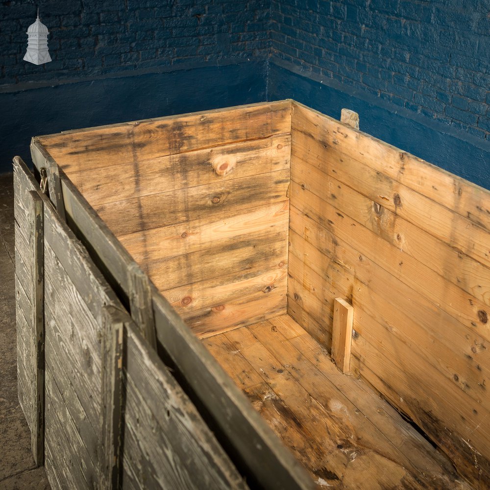 Large Wooden Aircraft Part Shipping Crate Box Reclaimed from a Norfolk RAF Base with Distressed Military Green Painted Finish