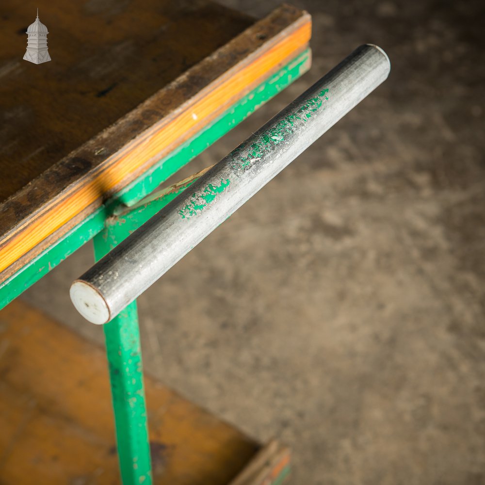 Vintage Green Industrial Wheeled Trolley