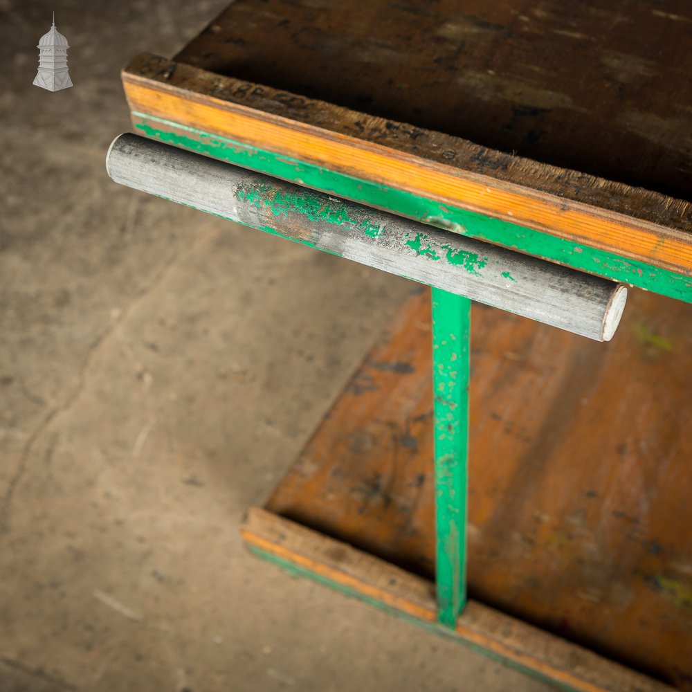 Vintage Green Industrial Wheeled Trolley