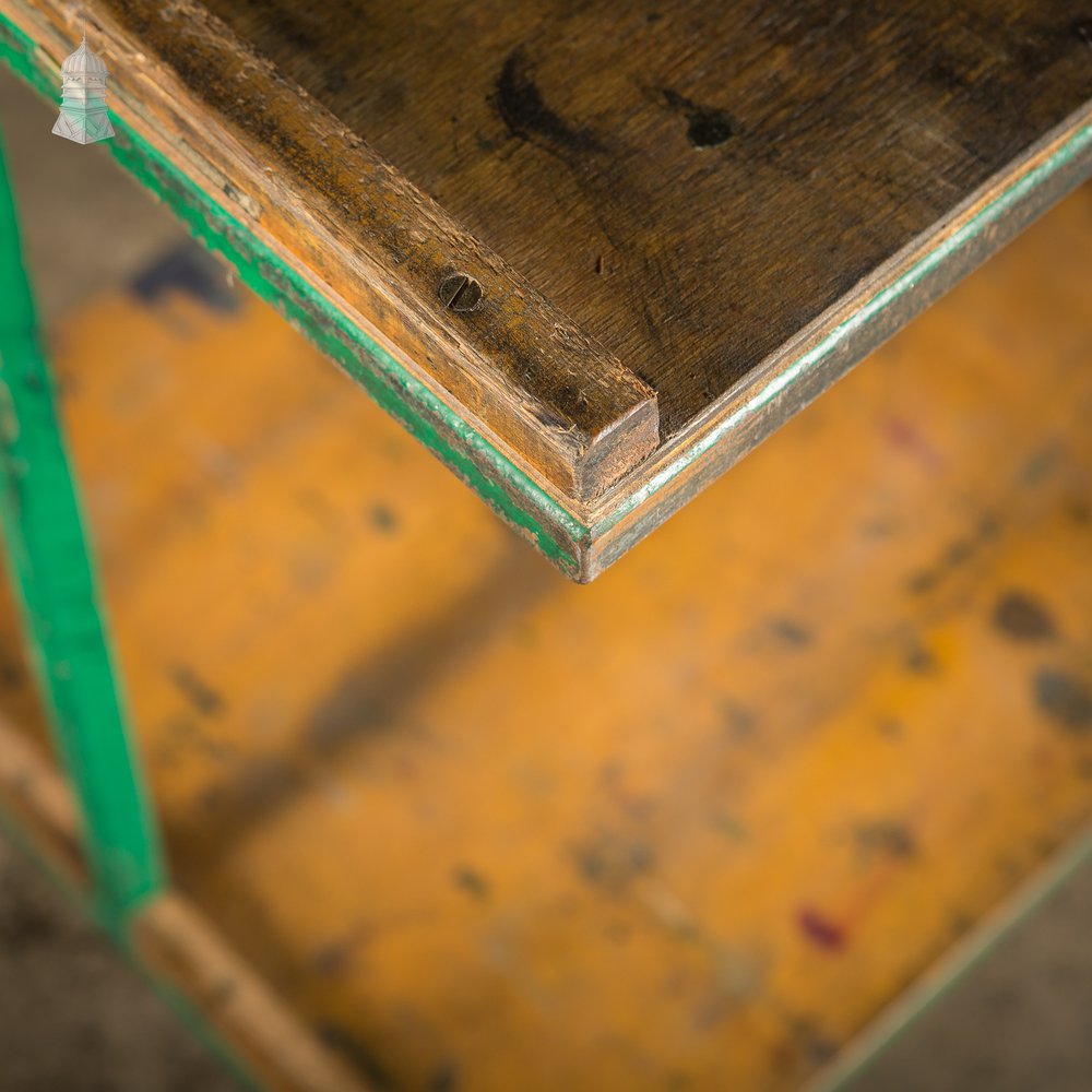 Vintage Green Industrial Wheeled Trolley