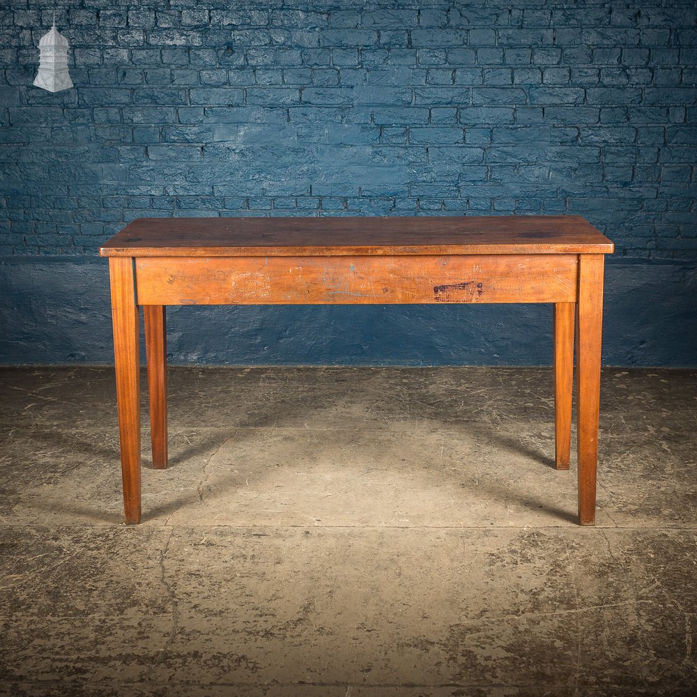 Mid Century Iroko School Science Lab Table with 2 Drawers 5 Feet Long