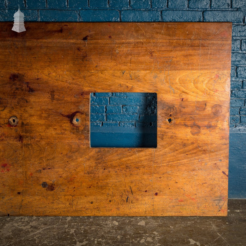 Huge 10ft Long Section of Iroko Science Lab Counter Worktop