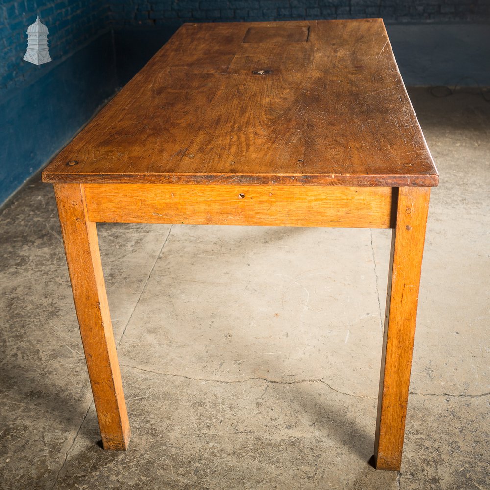 Mid Century Oak School Science Lab Table – 6 Feet Long