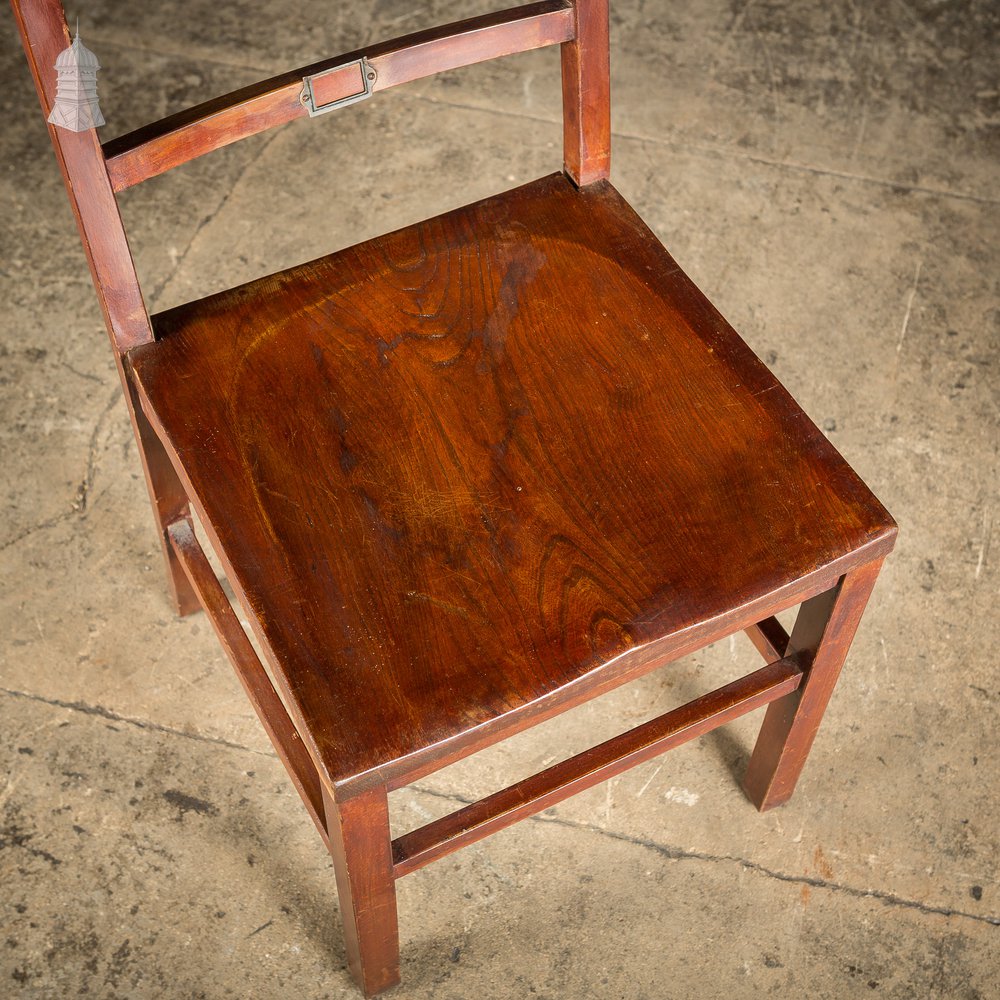 Set of 6 19th C Elm Synagogue Chairs