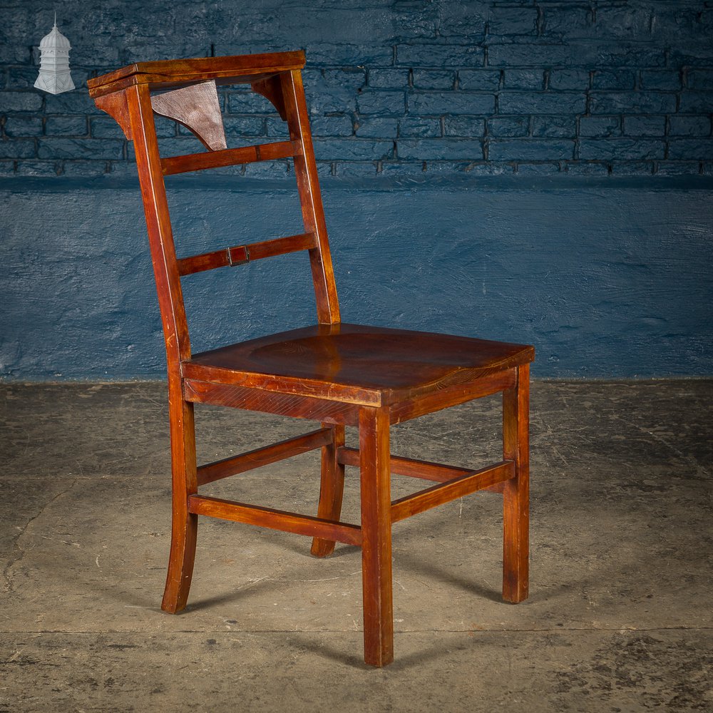 Set of 6 19th C Elm Synagogue Chairs