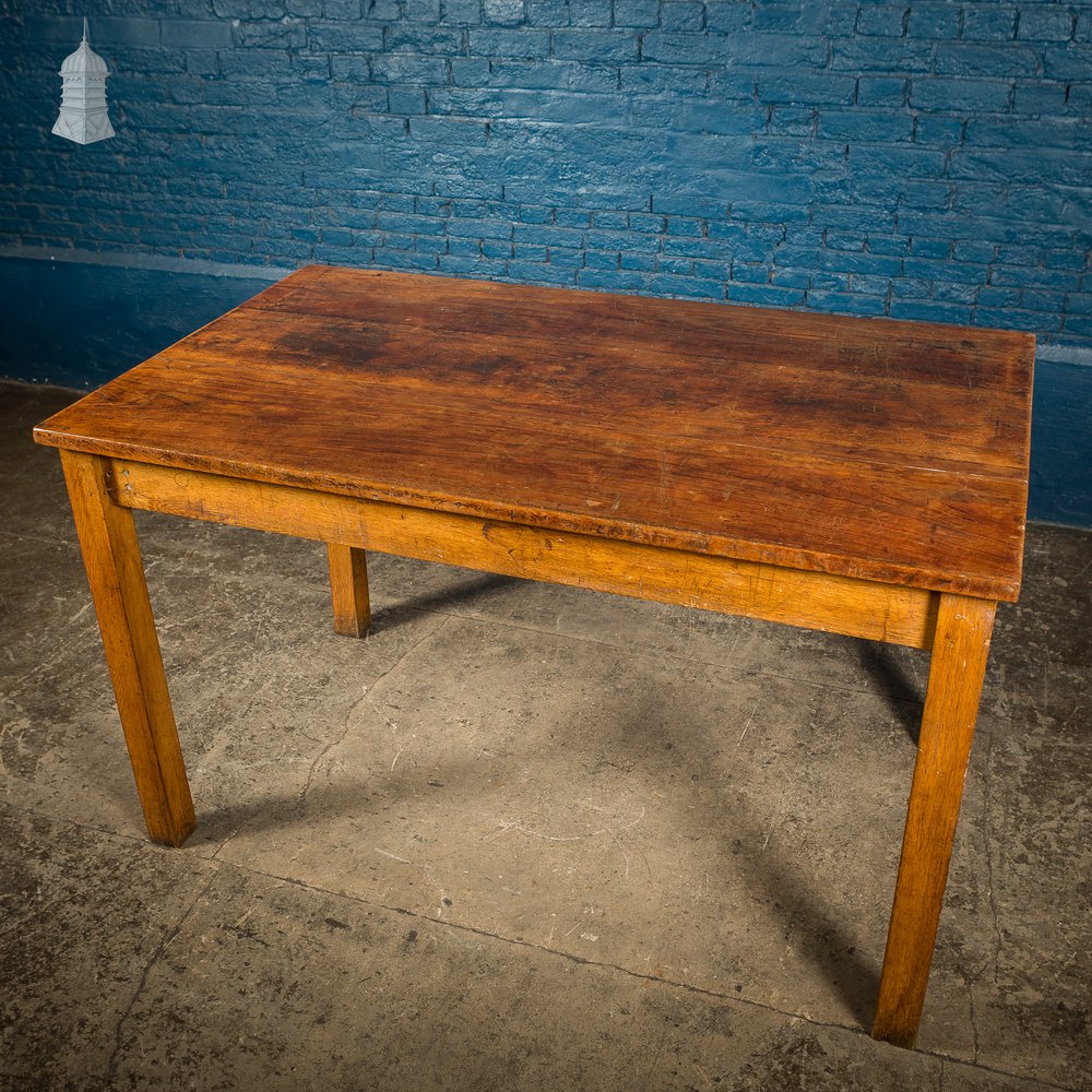 Mid Century Oak School Science Lab Table – 5 Feet Long