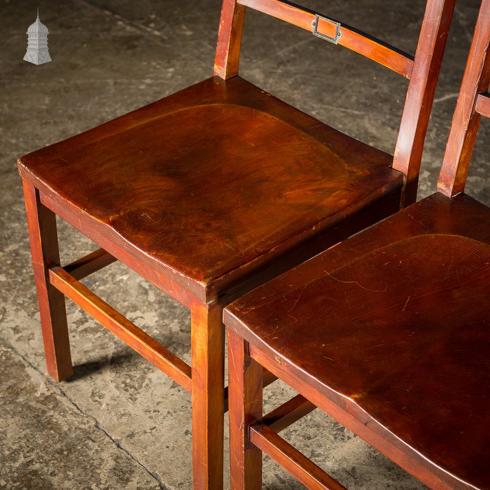 Set of 6 19th C Elm Synagogue Chairs [No. 4]