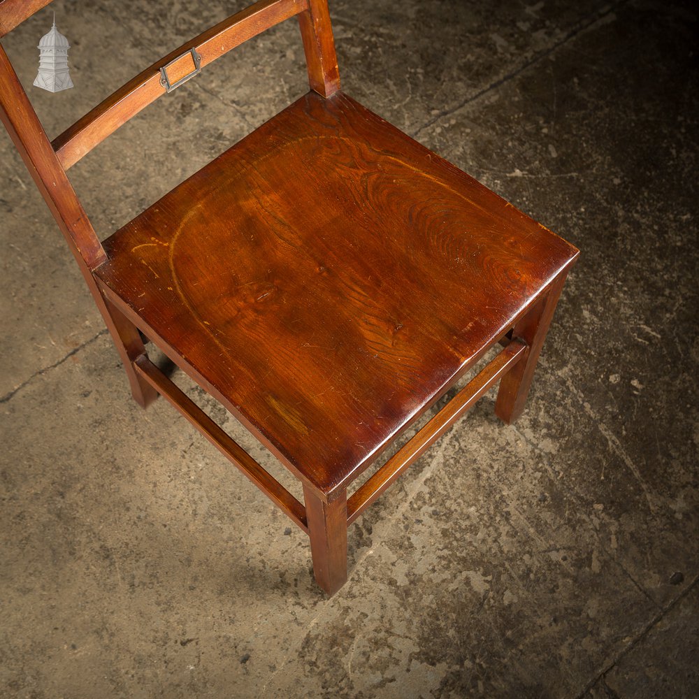 Set of 6 19th C Elm Synagogue Chairs [No. 4]