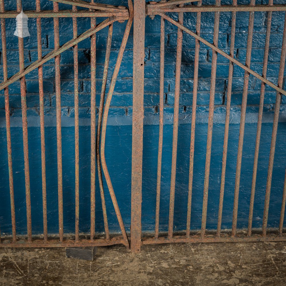 19th C Pair of Large Driveway Gates with Arrowhead Finial Detail