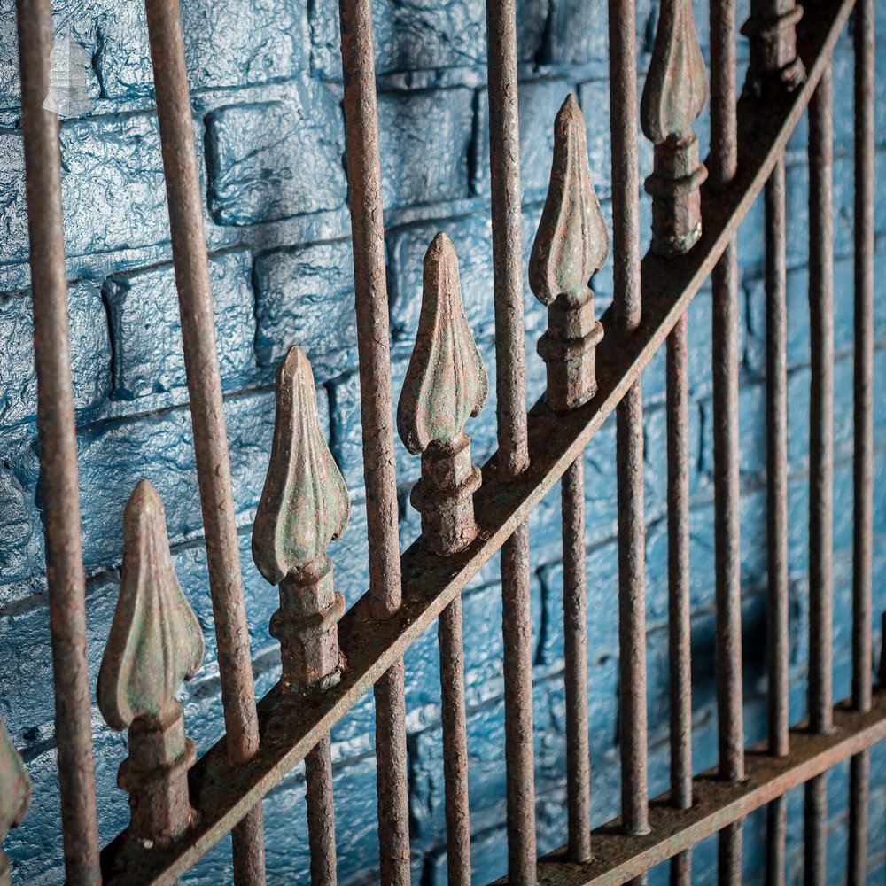 19th C Pair of Large Driveway Gates with Arrowhead Finial Detail