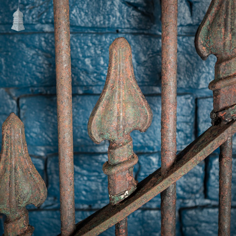 19th C Pair of Large Driveway Gates with Arrowhead Finial Detail