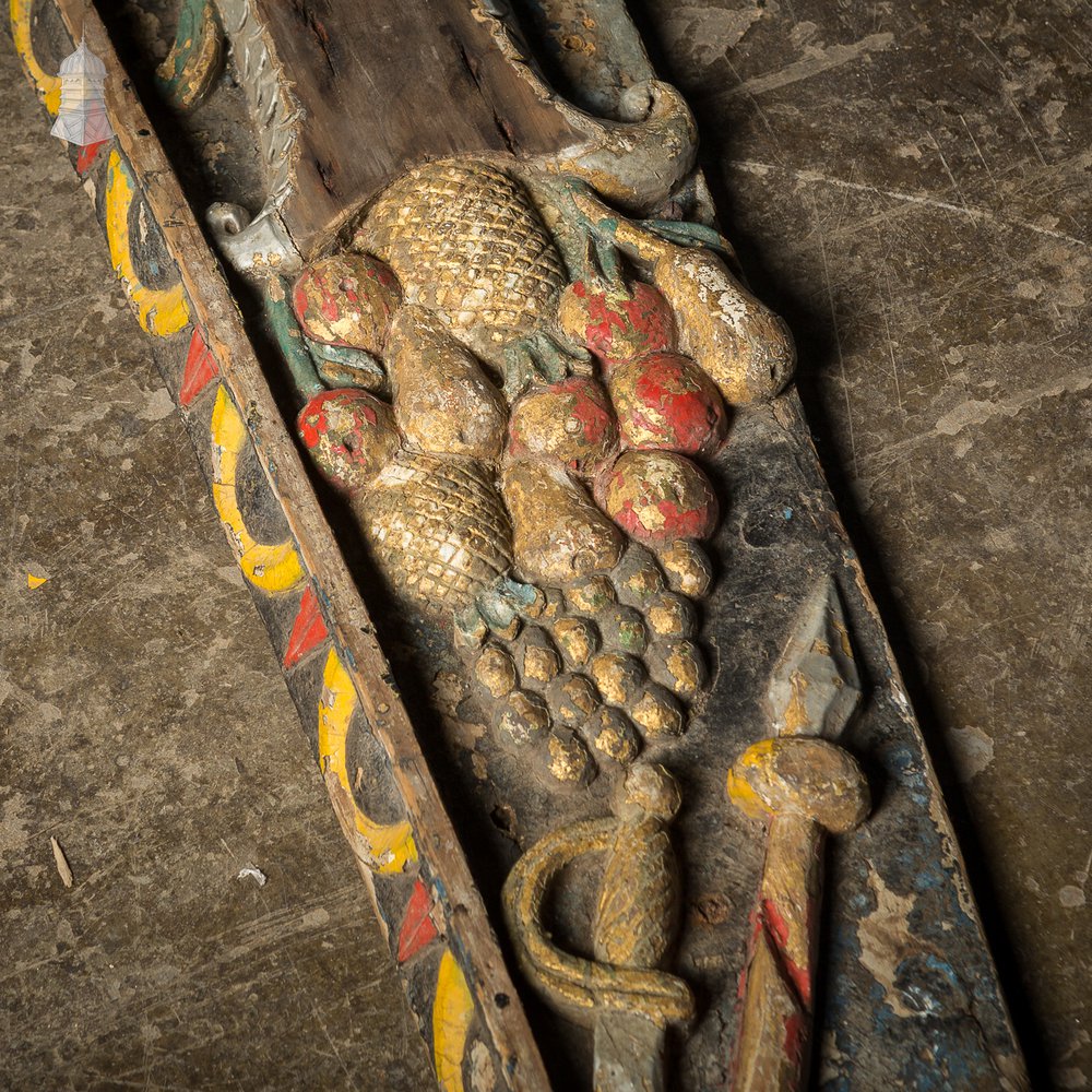 Carved Stern Board, Rare 19th C from a Merchant Vessel in Original Condition