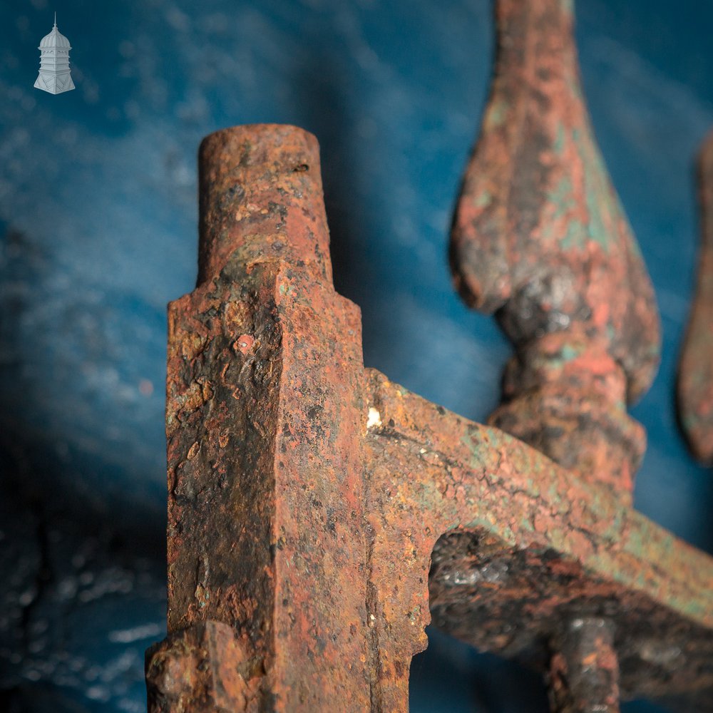 19th C Pair of Large Driveway Gates with Arrowhead Finial Detail