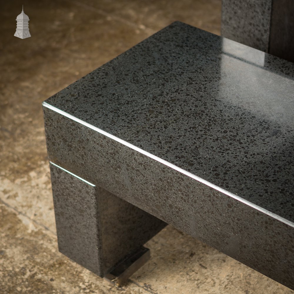 Solid Granite Modernist Table and Bench