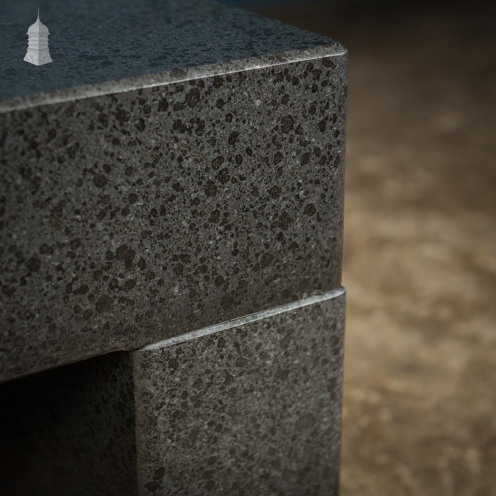 Solid Granite Modernist Table and Bench