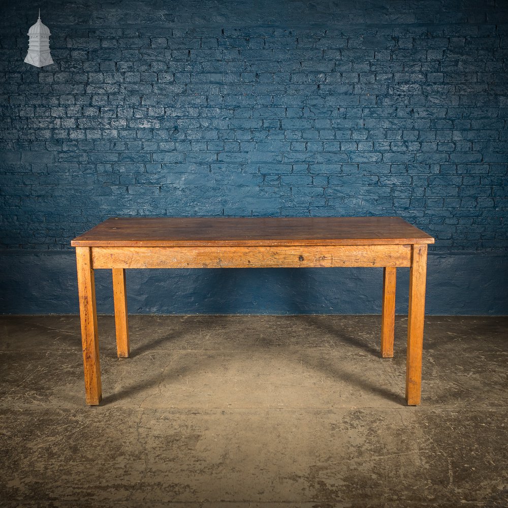 Mid Century Oak School Science Lab Table – 6 Feet Long