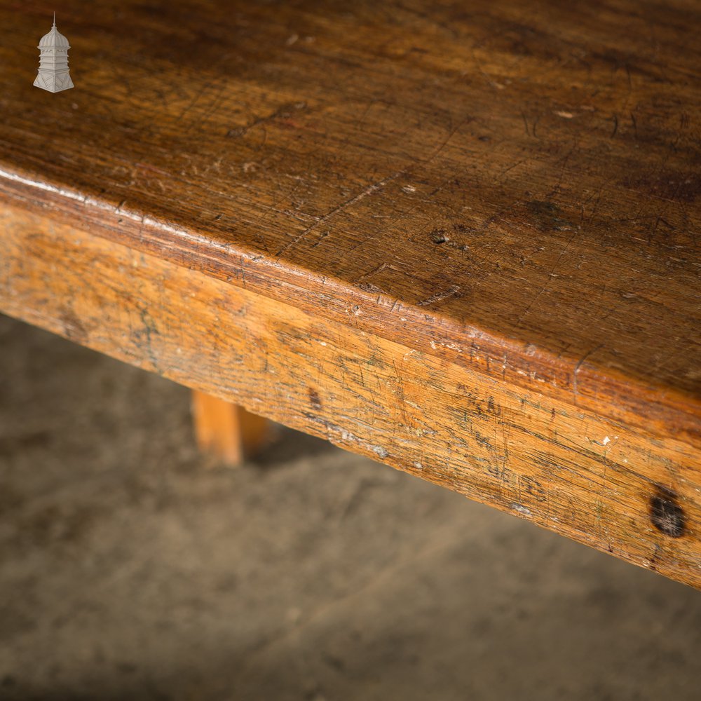 Mid Century Oak School Science Lab Table – 6 Feet Long