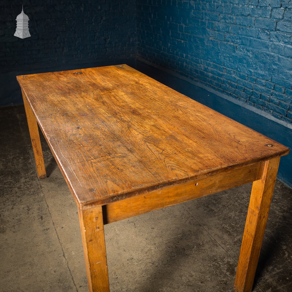 Mid Century Oak School Science Lab Table – 6 Feet Long