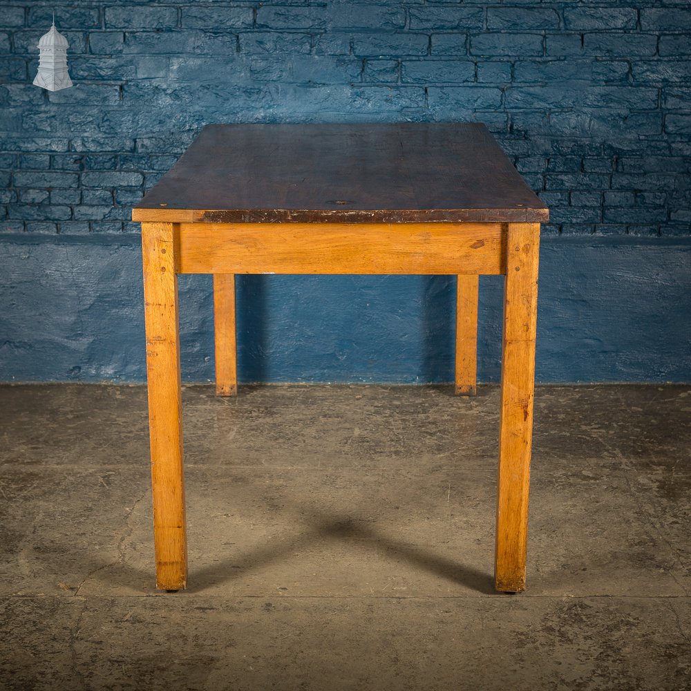 Mid Century Oak School Science Lab Table – 6 Feet Long