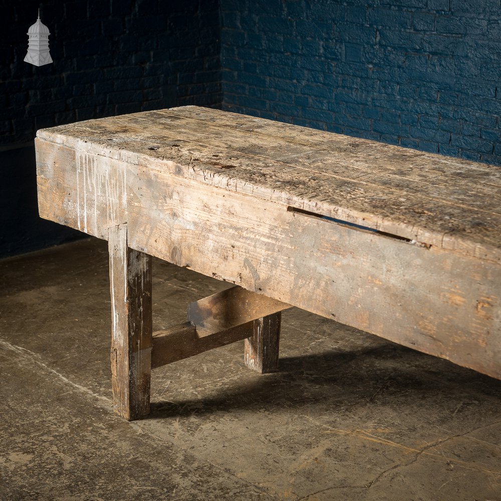 Large 19th C Carpenters Pine Workbench