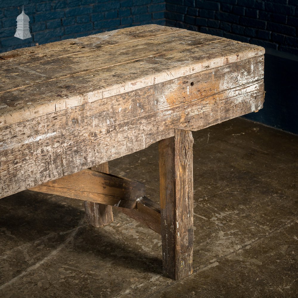 Large 19th C Carpenters Pine Workbench