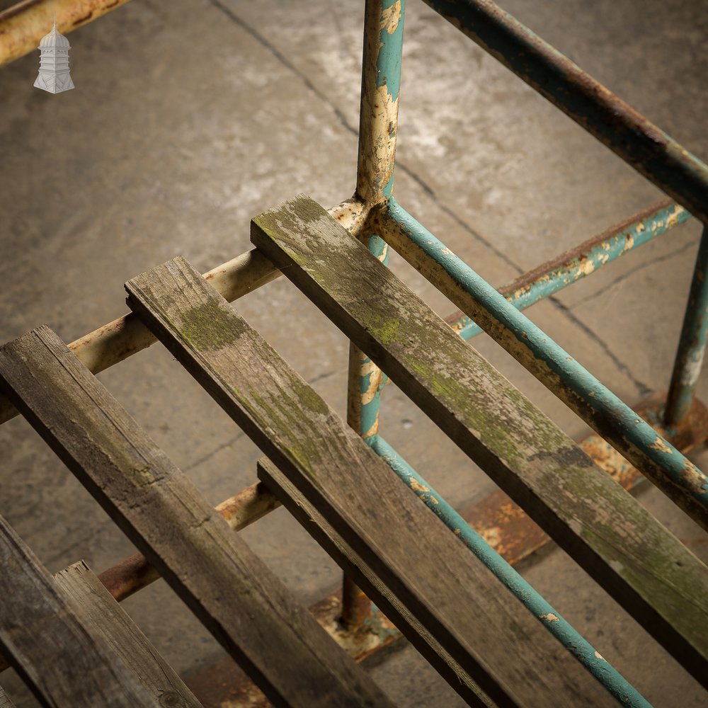 Metal Industrial Shelving with Wooden Slats