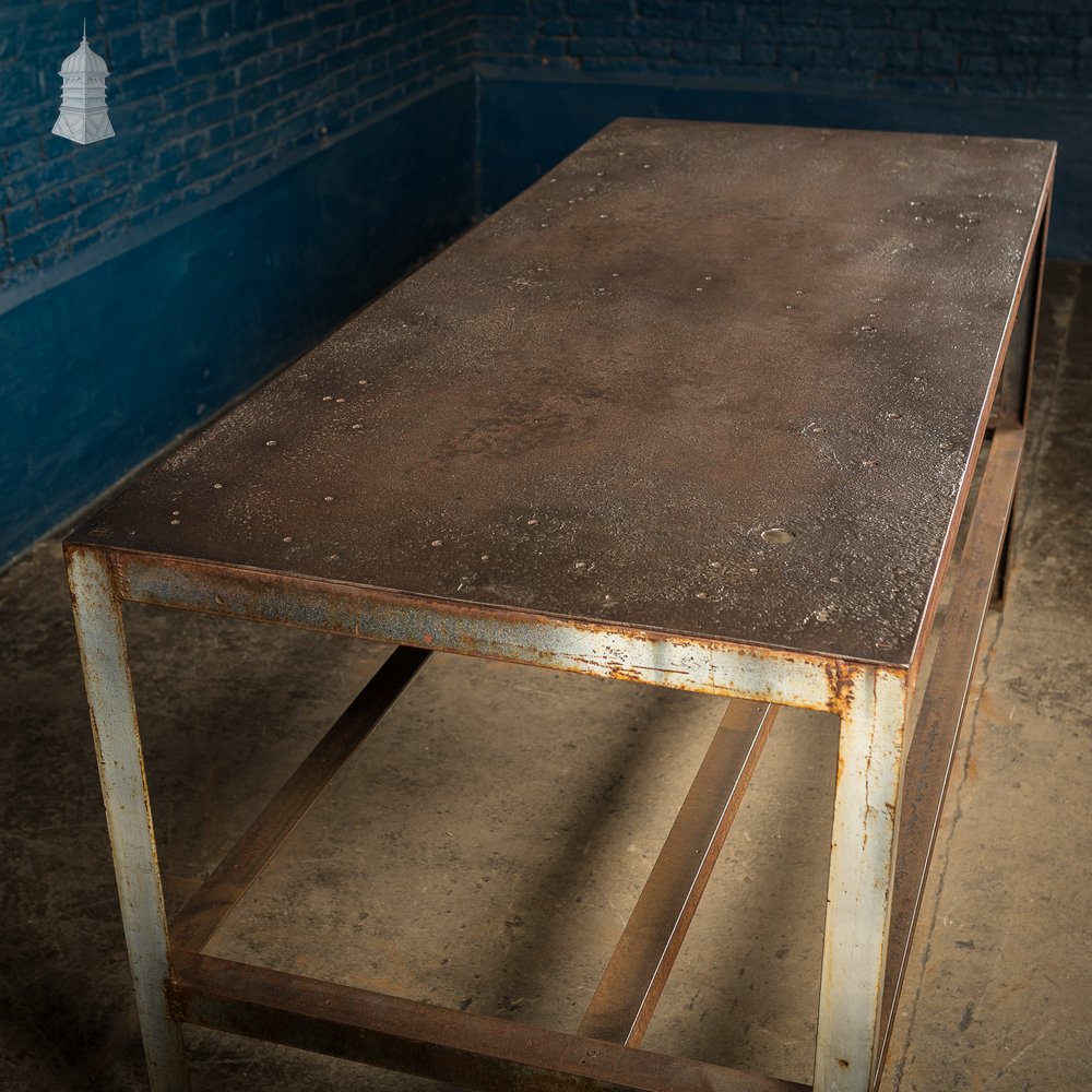 Large Steel Industrial Workshop Bench Table