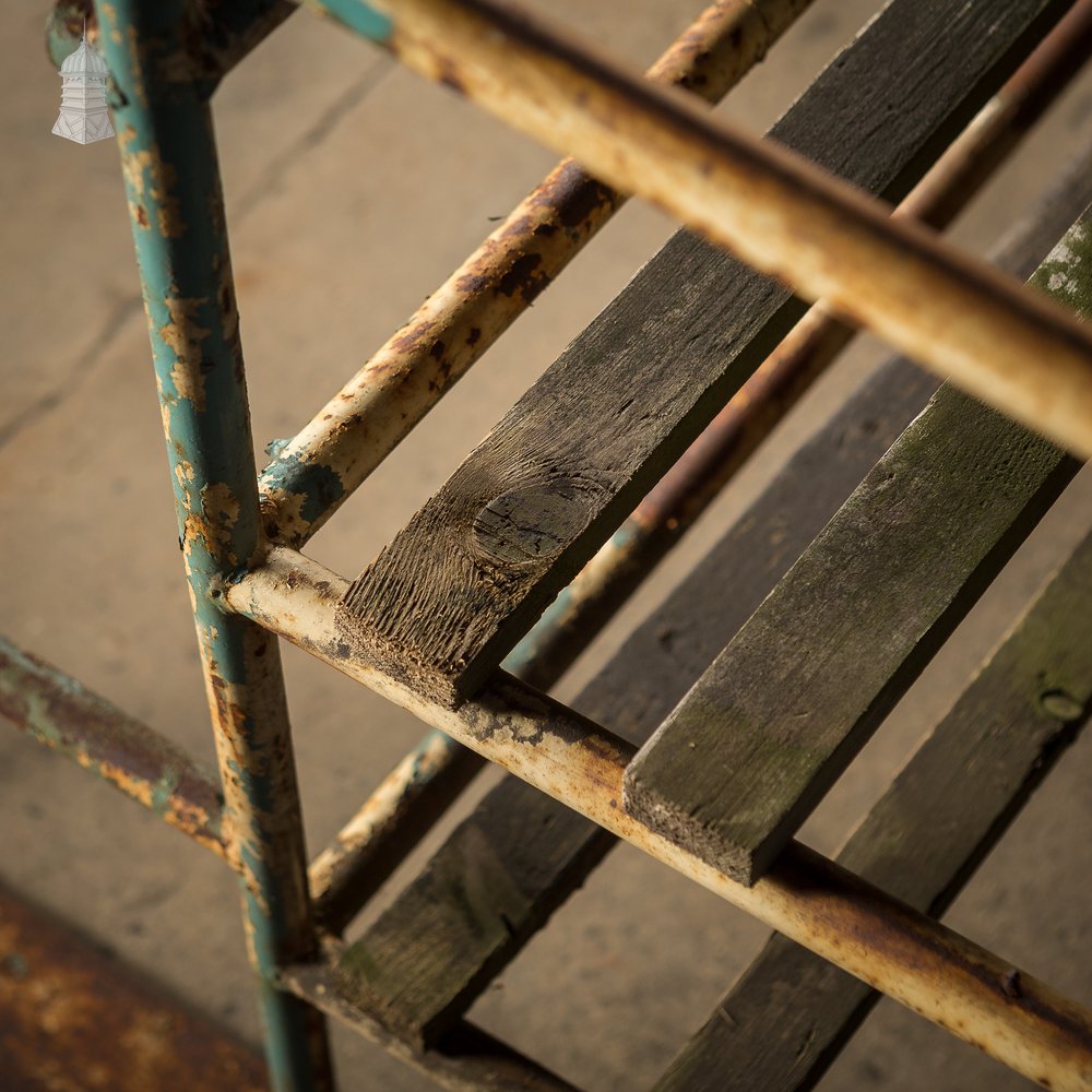 Metal Industrial Shelving with Wooden Slats