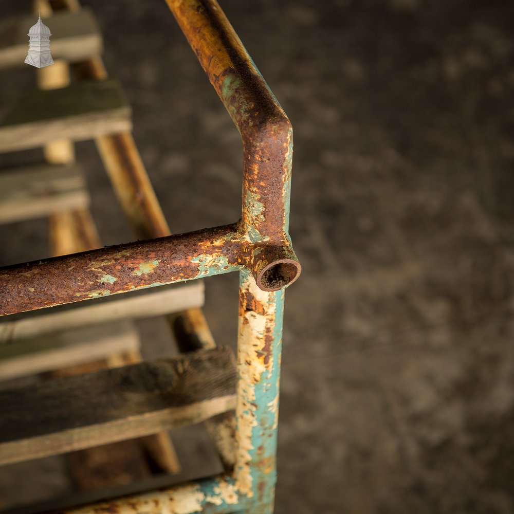 Metal Industrial Shelving with Wooden Slats