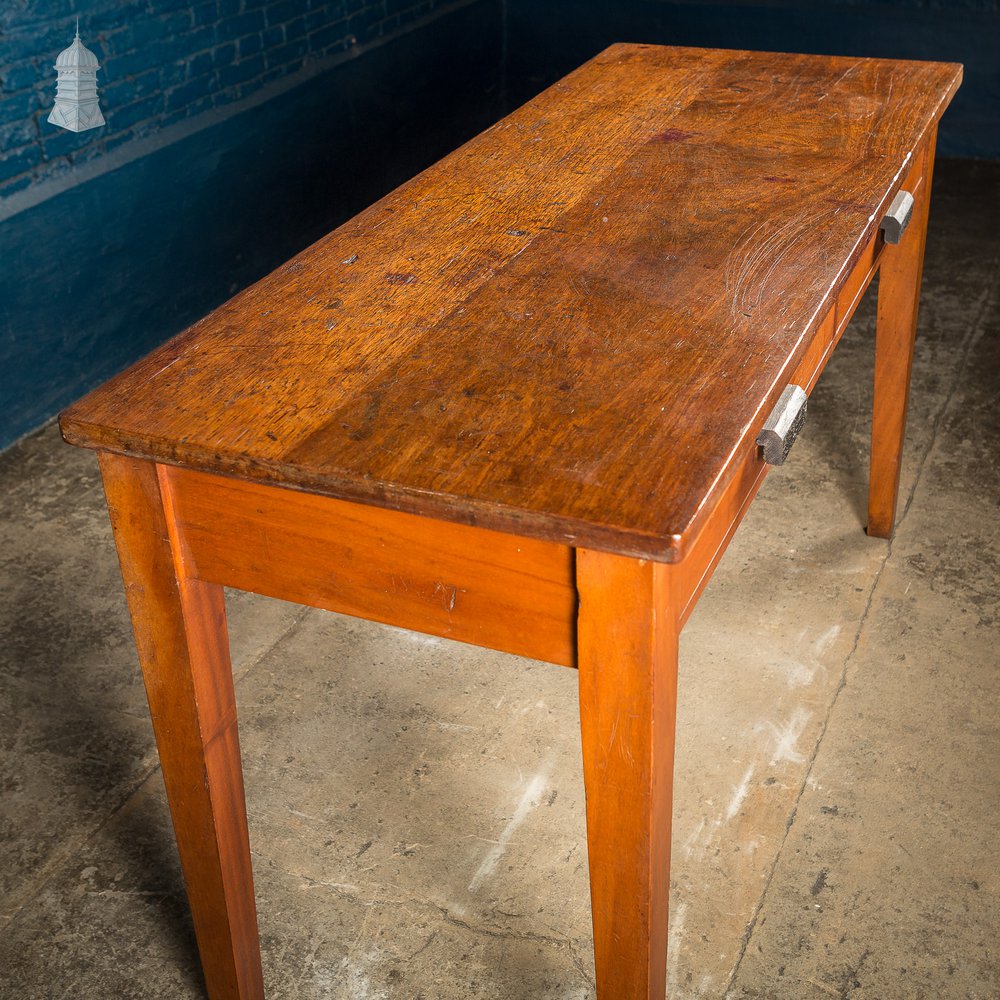 Mid Century Iroko School Science Lab Table with Drawers