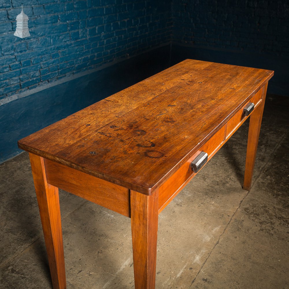 Mid Century Iroko School Science Lab Table with Drawers