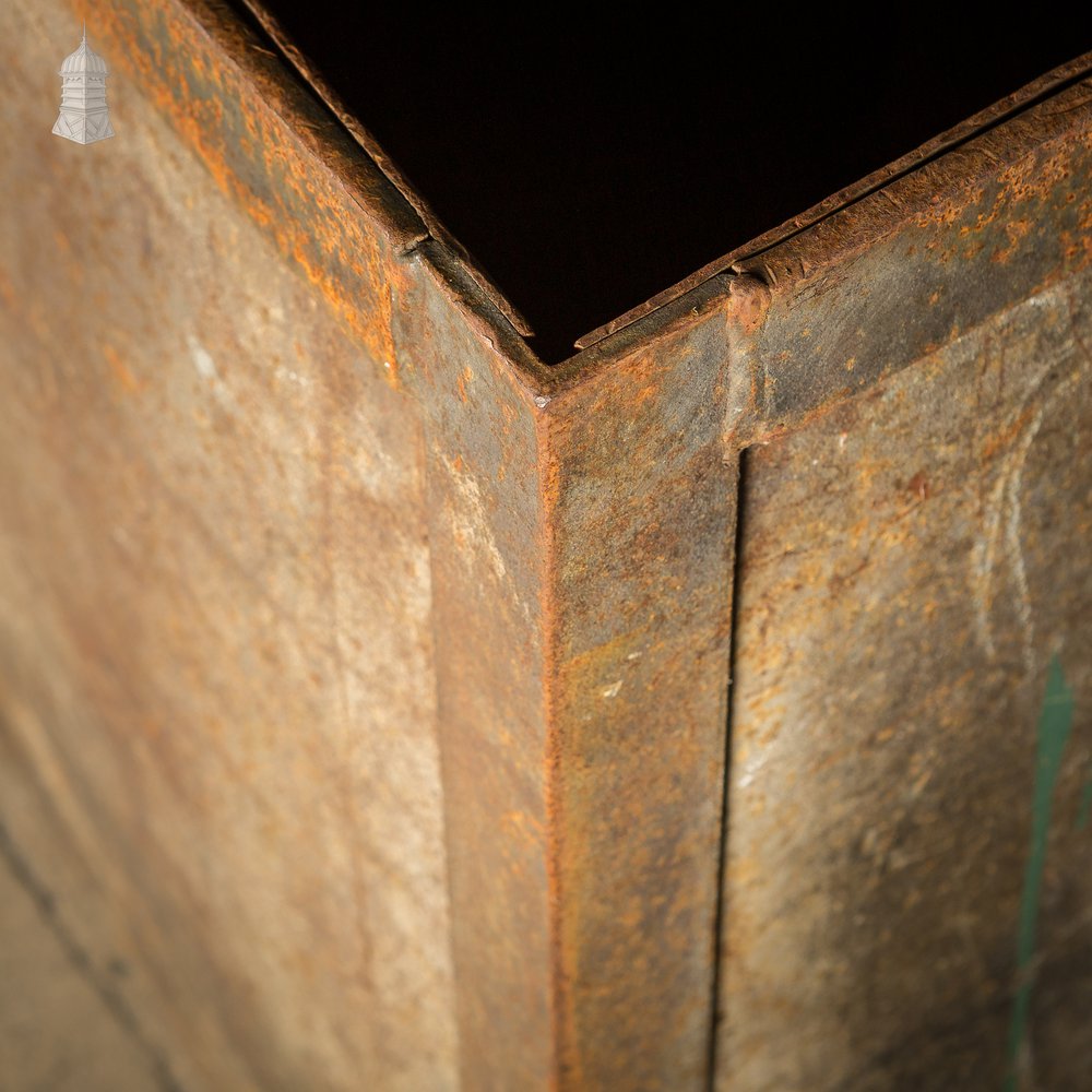 Pair of Vintage Steel Industrial Workshop Bins Planters