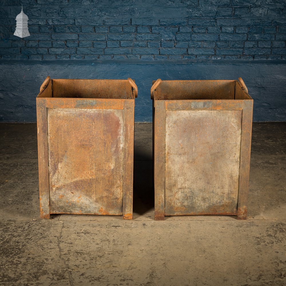 Pair of Heavy Duty Steel Industrial Workshop Bins