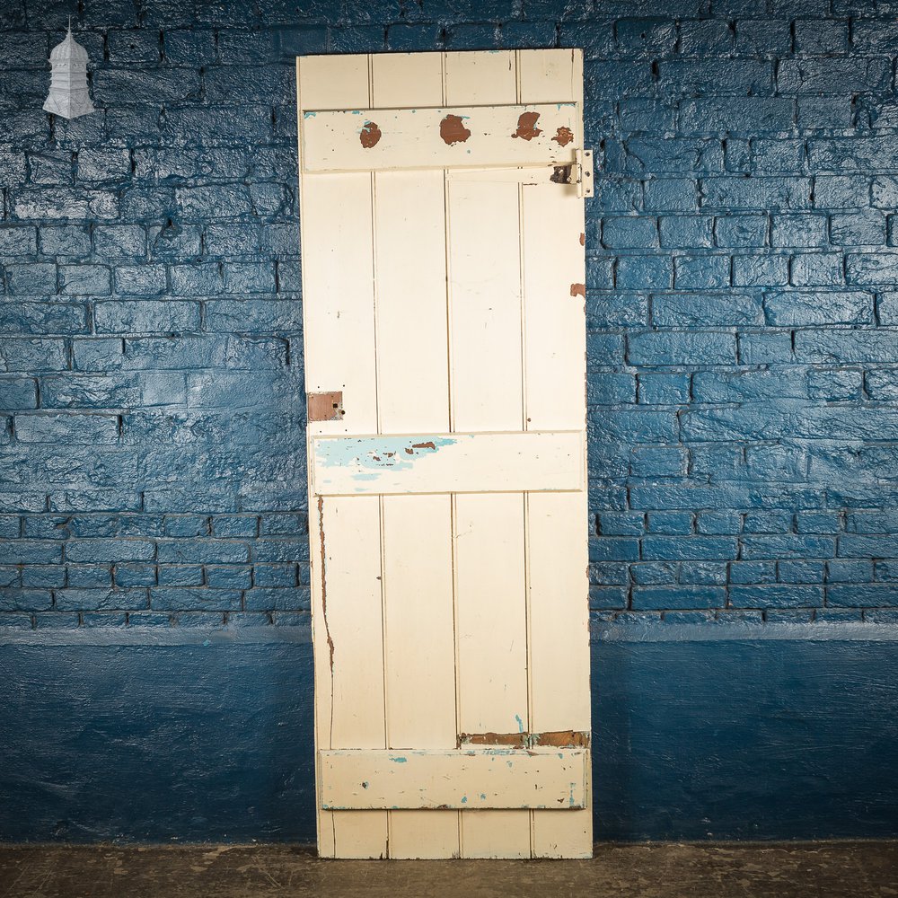 Victorian White Painted Braced and Ledged Cottage Door