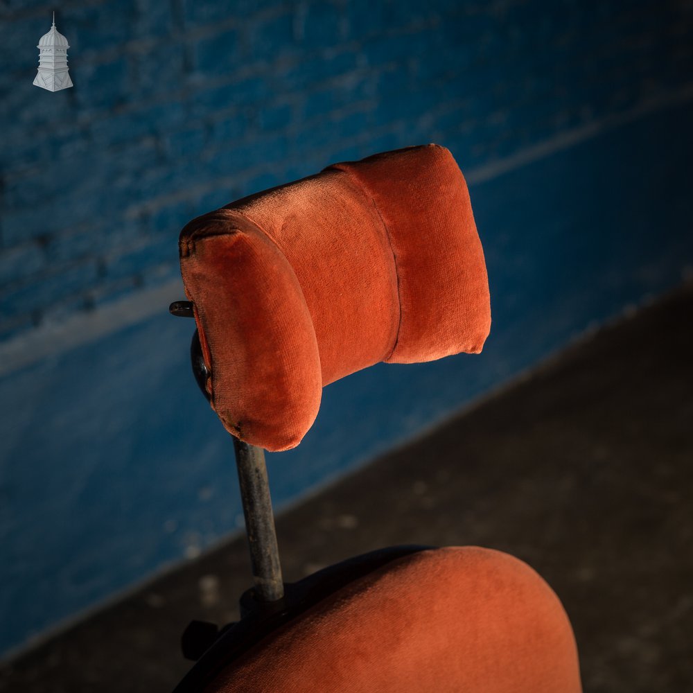 19th C Cast Iron Reclining Barbers Chair with Removable Head Rest