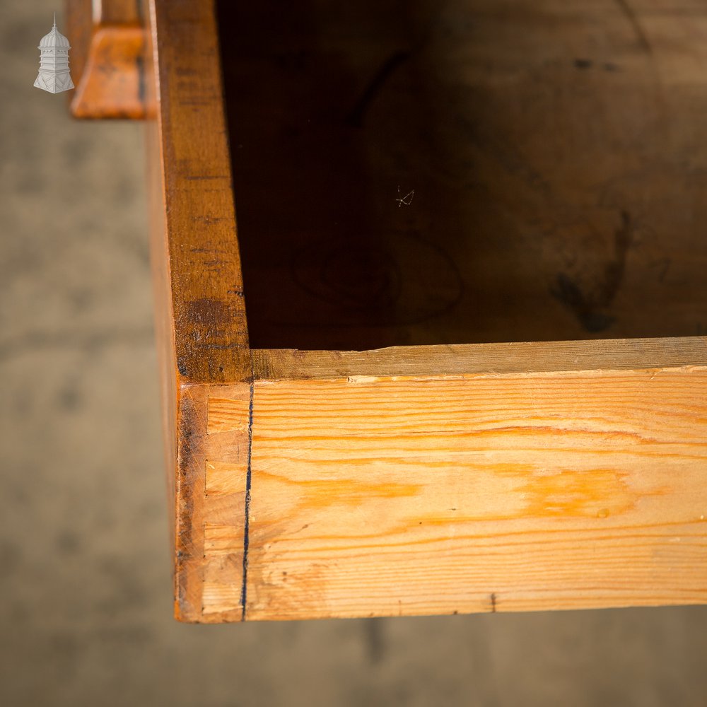 Oak and Iroko Mid Century School Science Lab Bench Table With 3 Drawers